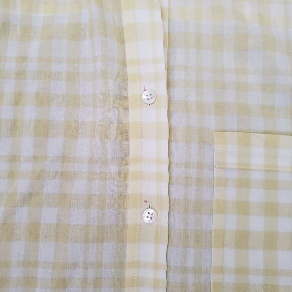 ATM Anthony Thomas Melillo Tissue Cotton Checkered Long Sleeve Blouse Shirt - Picture 11 of 11